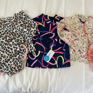 Girls two piece rash guard bikini swim lot size 5 / 6